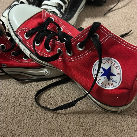 Converse Kids Red Canvas Sneakers - Picture 1 of 5